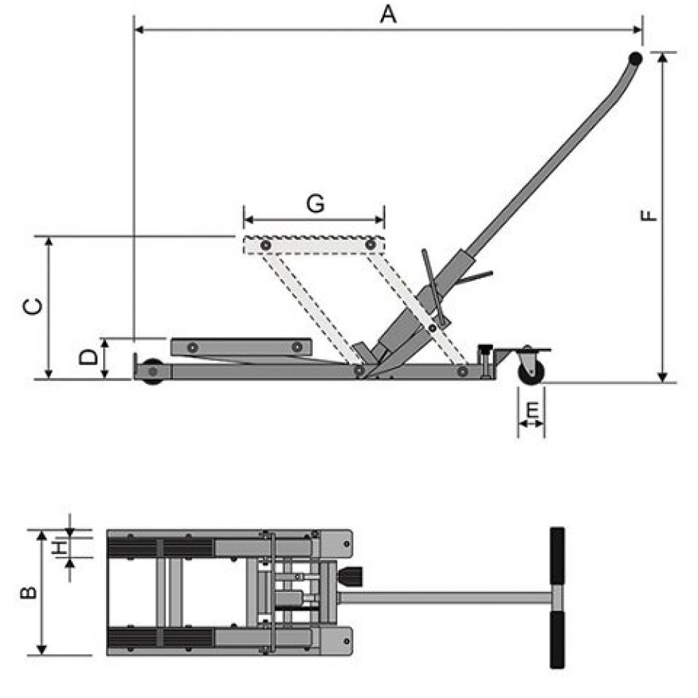 Mini Elevador Hidráulico Para Motos 600kg MEM680 Bovenau