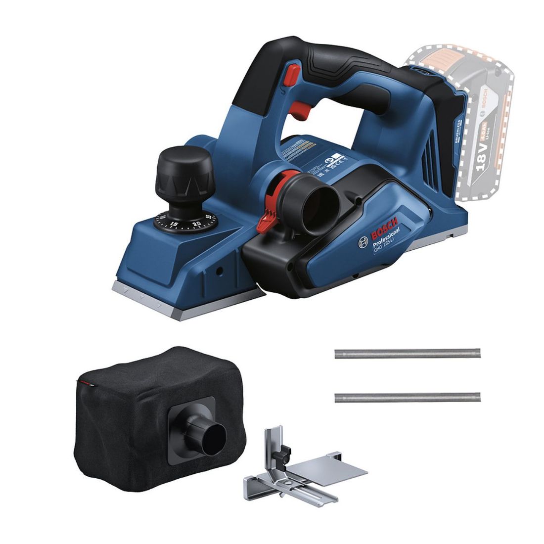 Combo Plaina Bosch Com 2 Baterias 18v 4ah e Carregador