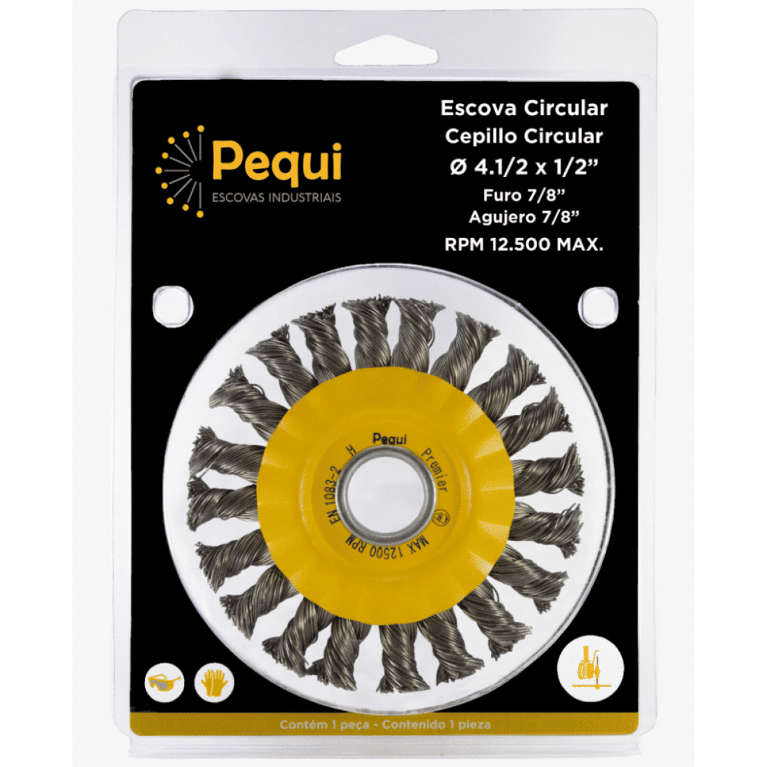 Escova Aço Inox Trançado Tipo Circular 115mm (4.1/2")