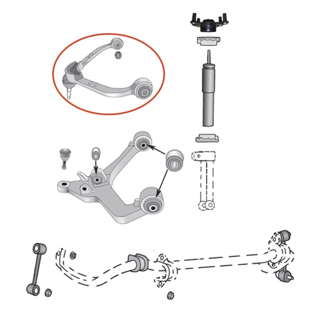 Bandeja Dianteira Superior  Direito Jeep Cherokee - 2008 a 2012 APlus