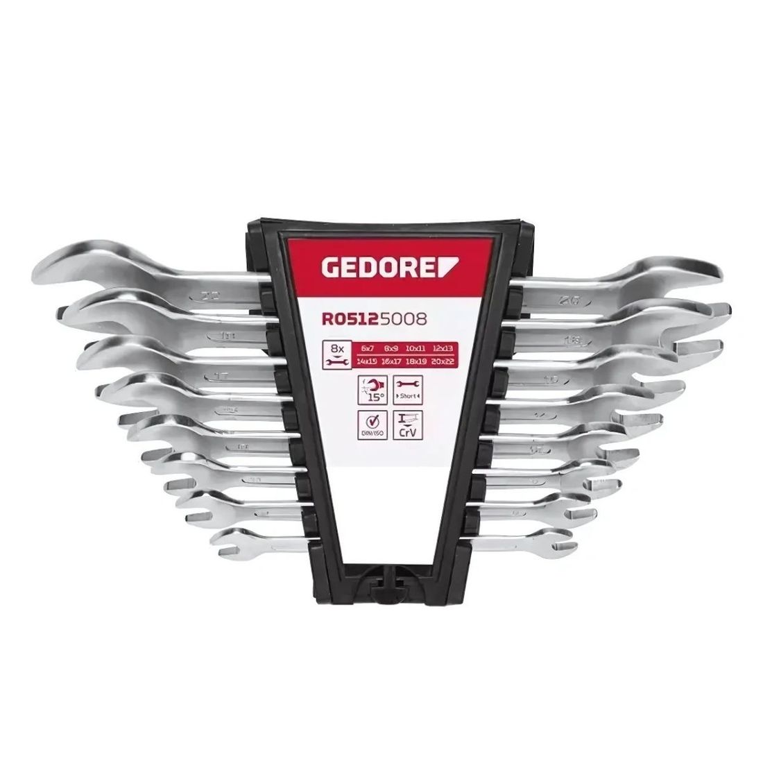 Jogo De Chave Fixa 6 A 22mm 8 Peças Gedore Red