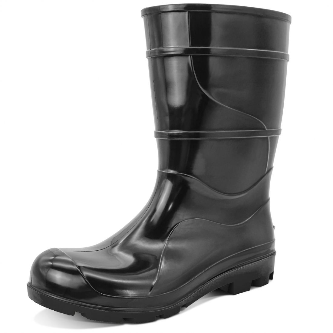 Bota PVC Preta Cano 28cm Sem Forro Tamanho 42 Cartom