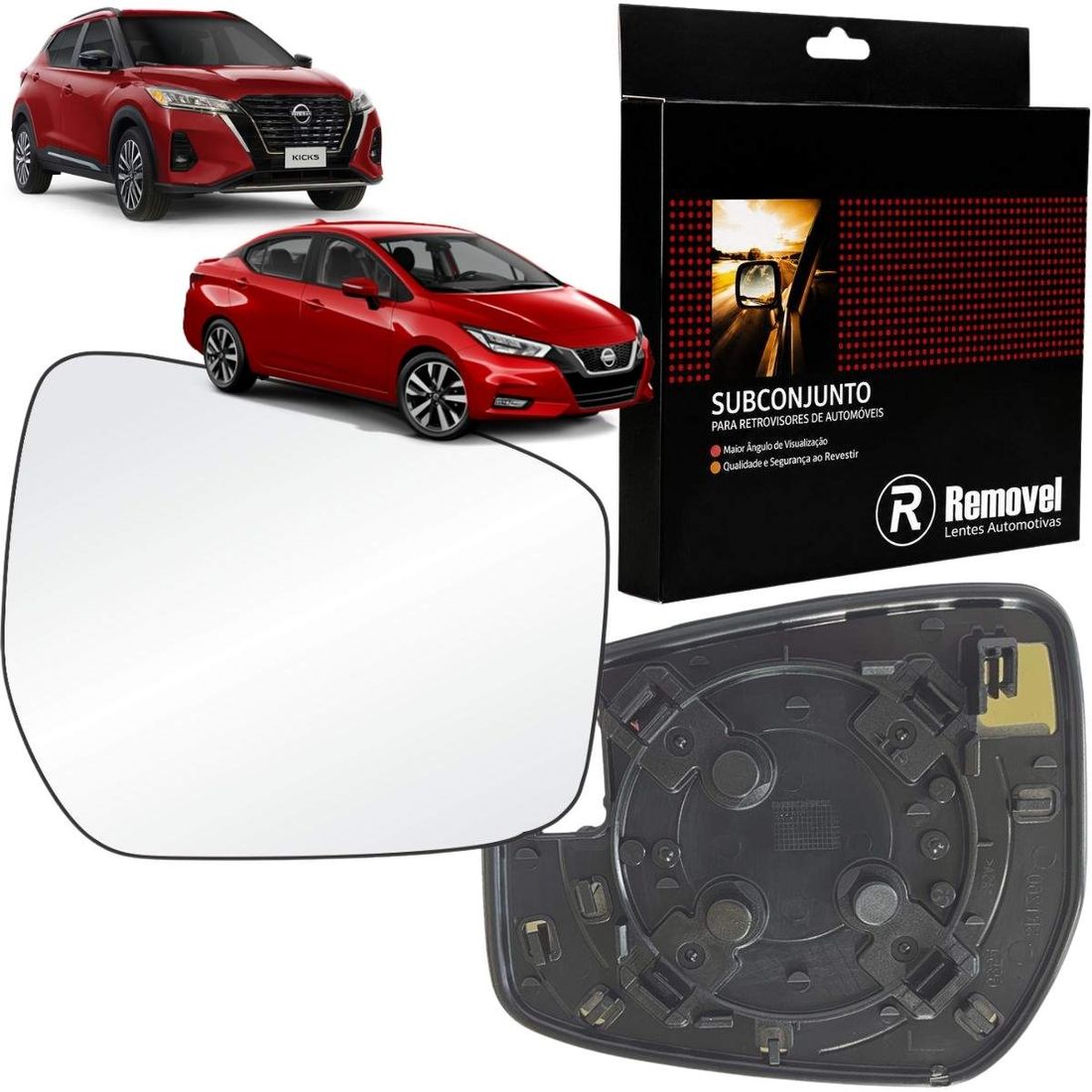 Lente Retrovisor Direito Nissan Kicks 2017 Em Diante Versa 2022 Em Diante