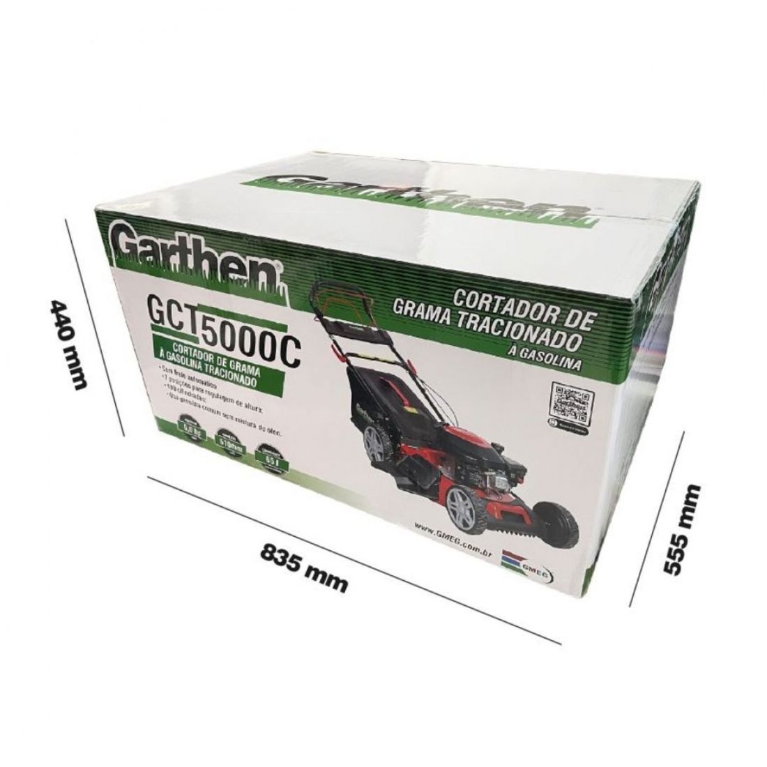 Cortador Grama Tracionado Garthen Gasolina 5Cv 4T Com Recolhedor