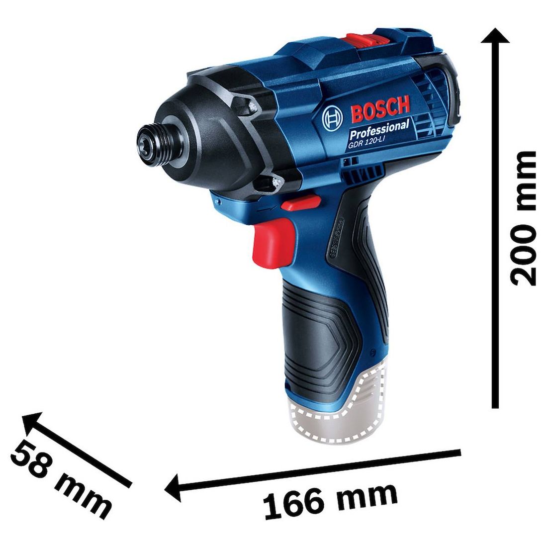 Chave Impacto 1/4" Torque 10Kg 12V Sem Bateria Bosch