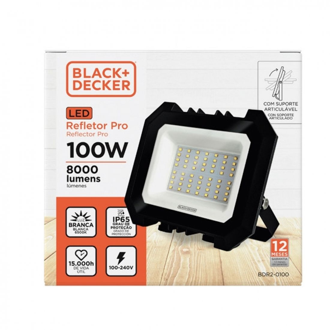 Refletor Black+Decker LED PRO 100W 6500K IP65 BDR2010001