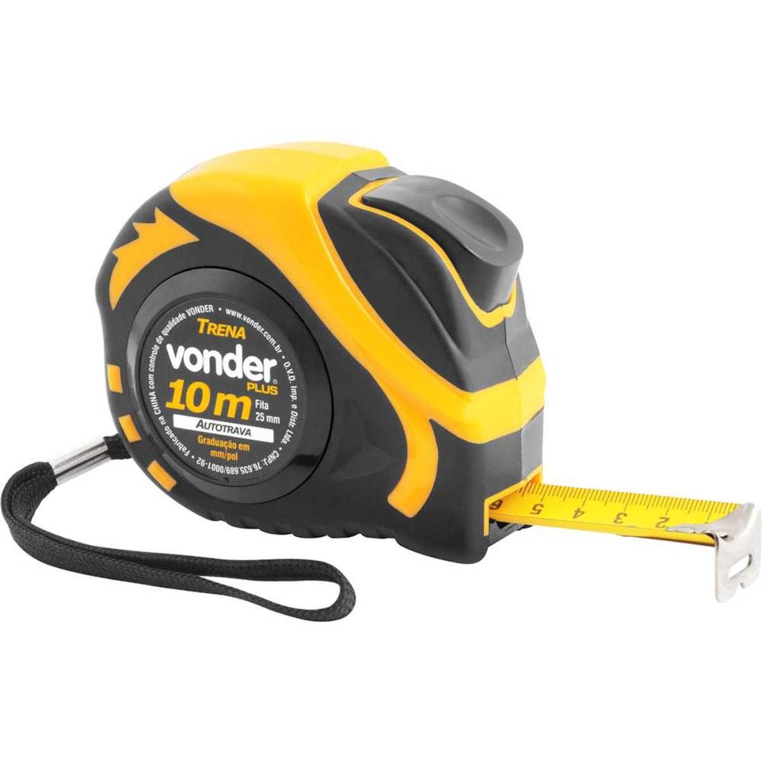 Trena Aço Emborrachada 10m x 25mm Vonder