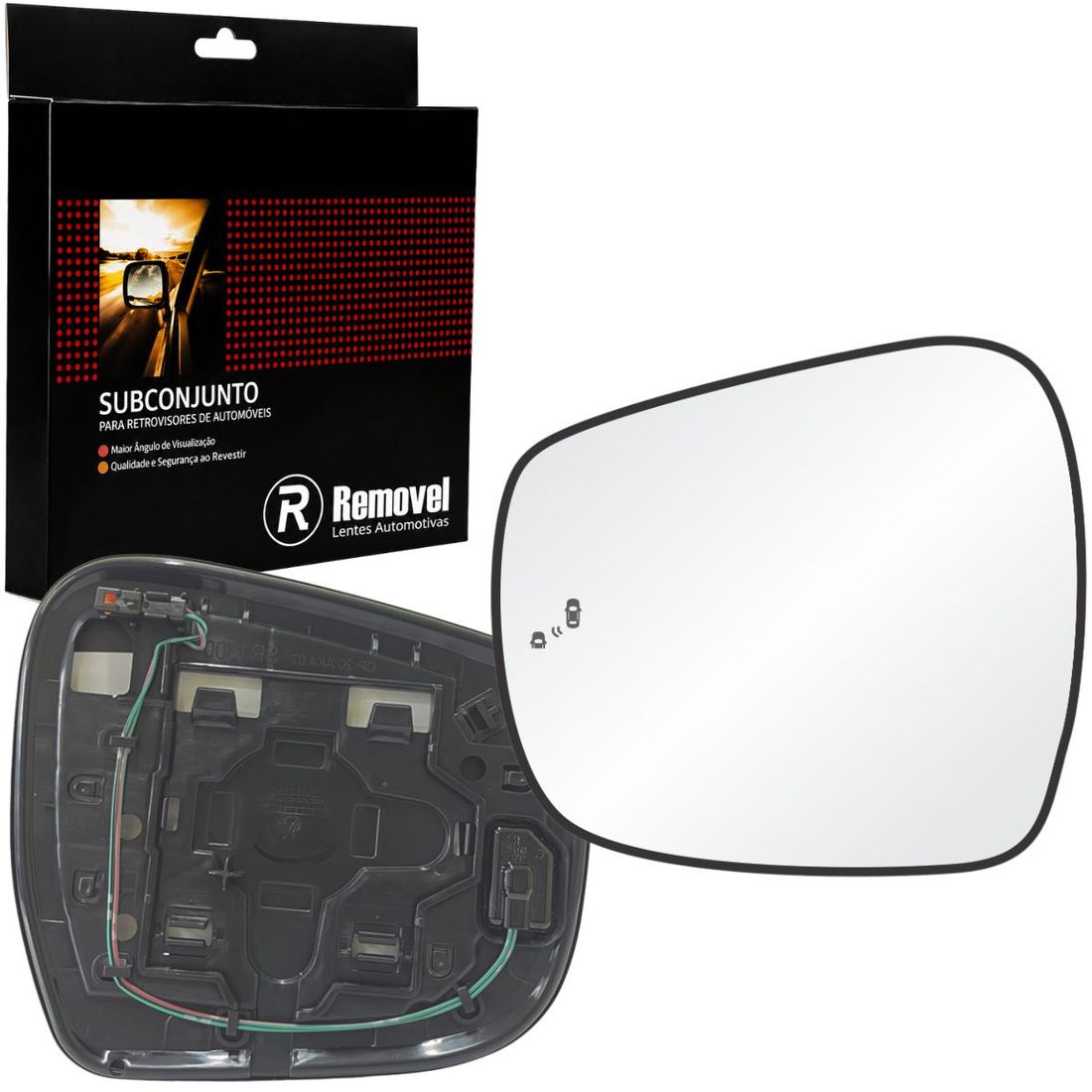 Lente Retrovisor Esquerdo Nissan Frontier 2018 Em Diante C/Sensor de Ponto Cego