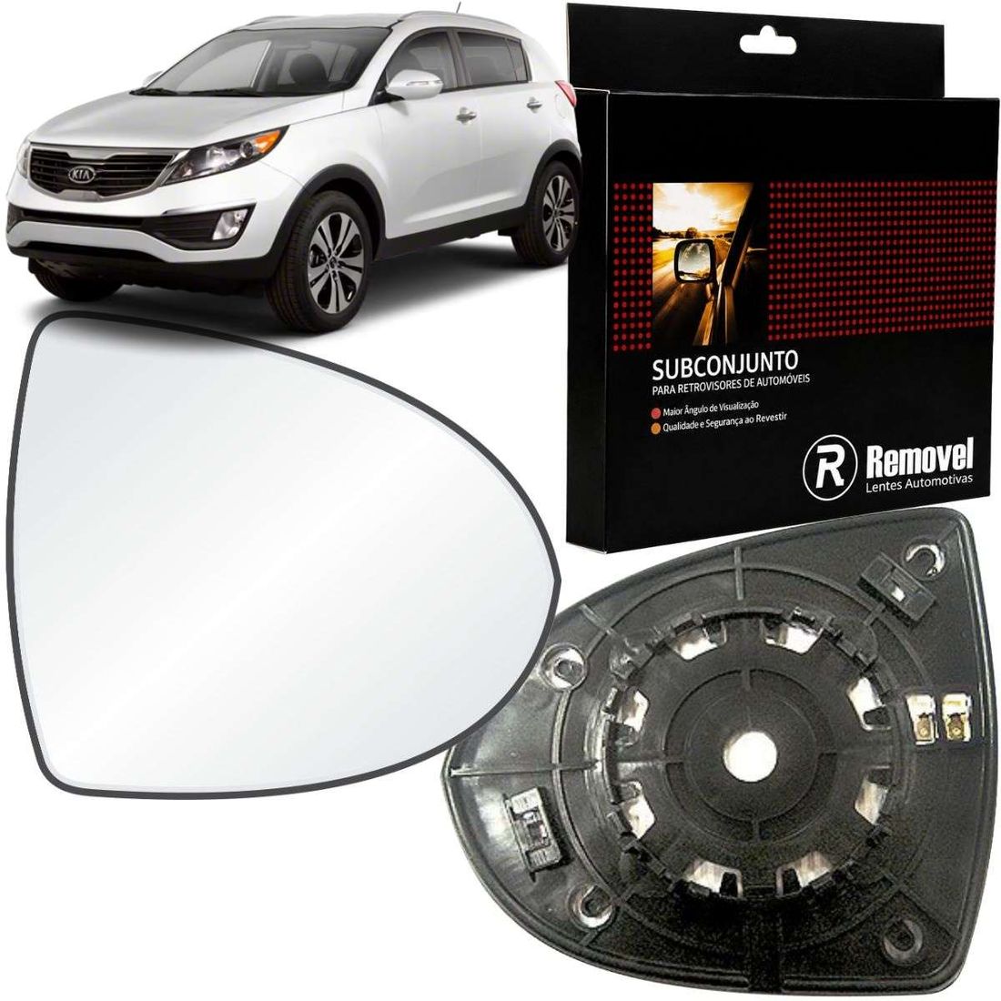 Lente Retrovisor Direito Sportage 2013 A 2019 (Térmico)