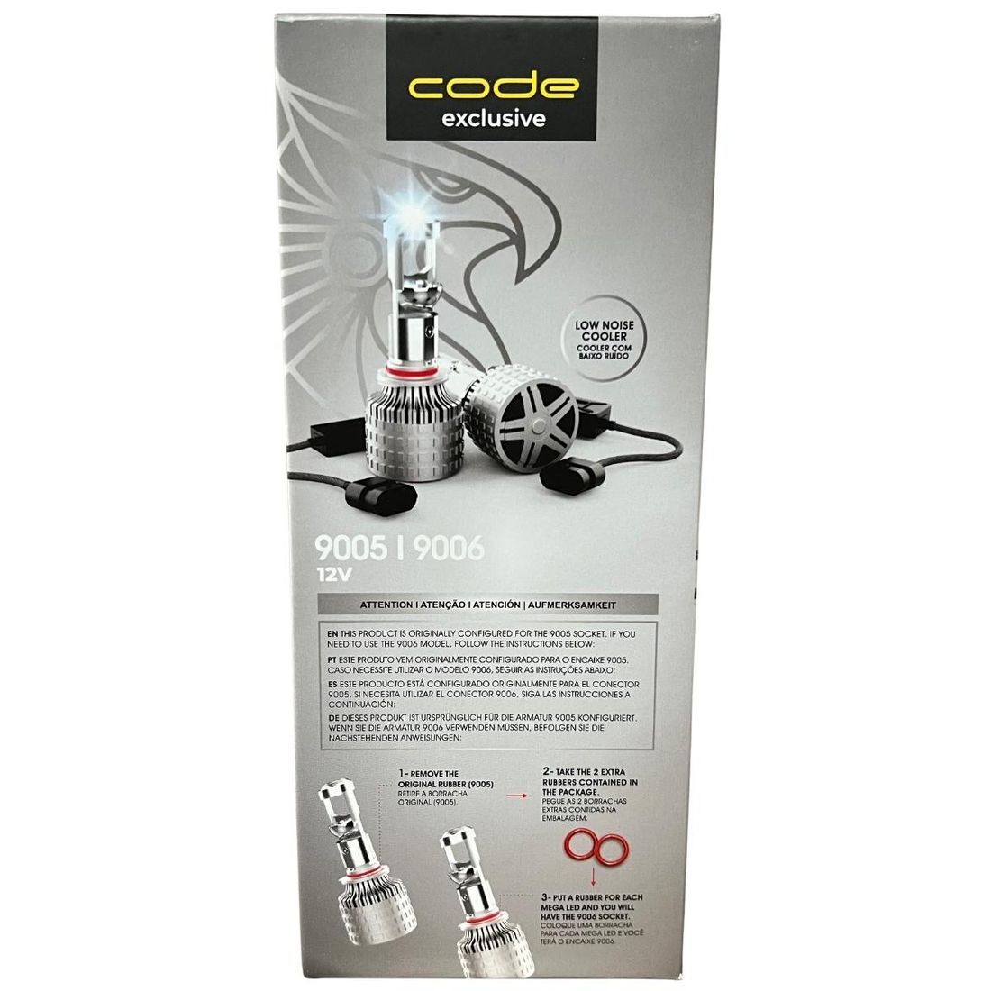 Kit 2 Lâmpadas Mega Led Code Horus 9005 9006 12V 8000K