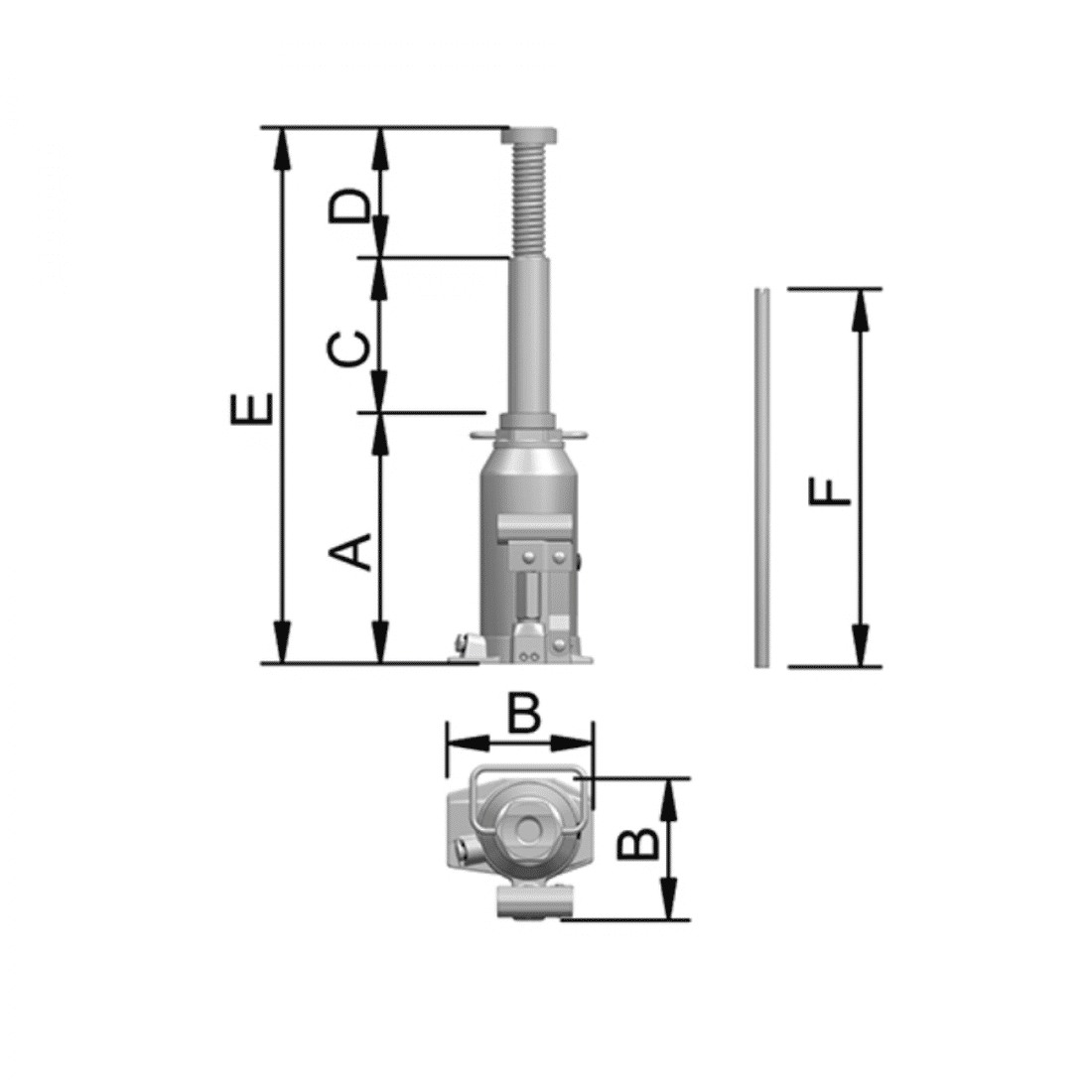 Macaco Hidráulico 12 Toneladas MBB 1 Estágio 495mm Bovenau