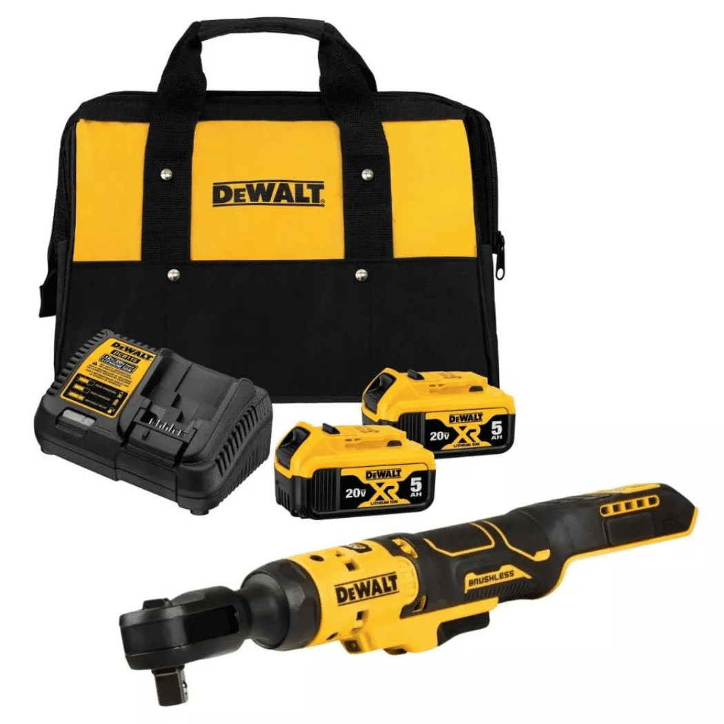 Chave Catraca DCF512B + 2 Baterias 20V 5Ah Carregador e Bolsa DeWalt