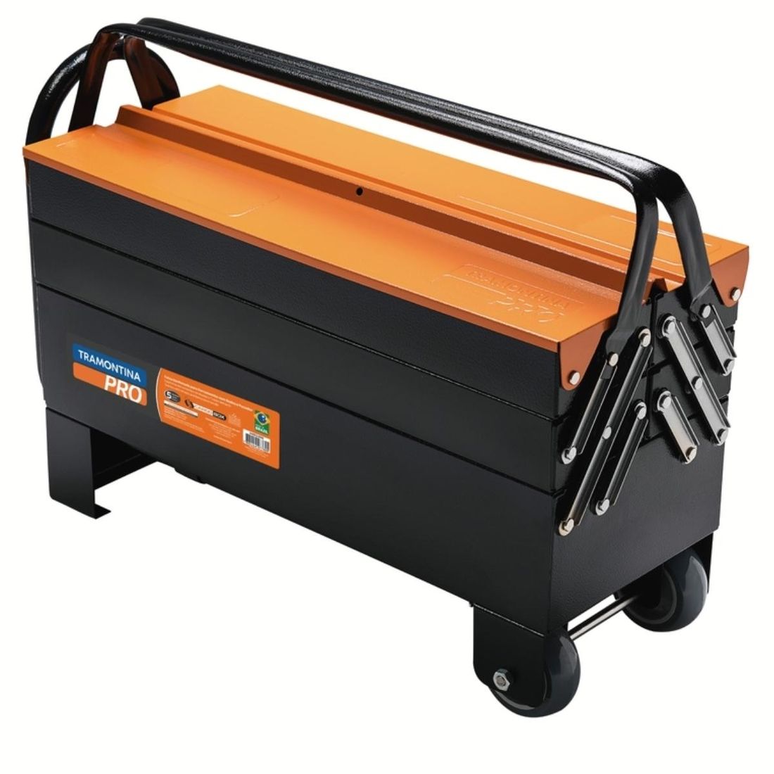 Caixa Sanfonada Cargobox com Rodas e Puxador 5 Gavetas Tramontina PRO 44952/600 Caixa Sanfonada Cargobox com Rodas e Puxador 5 Gavetas Tramontina PRO 44952/600