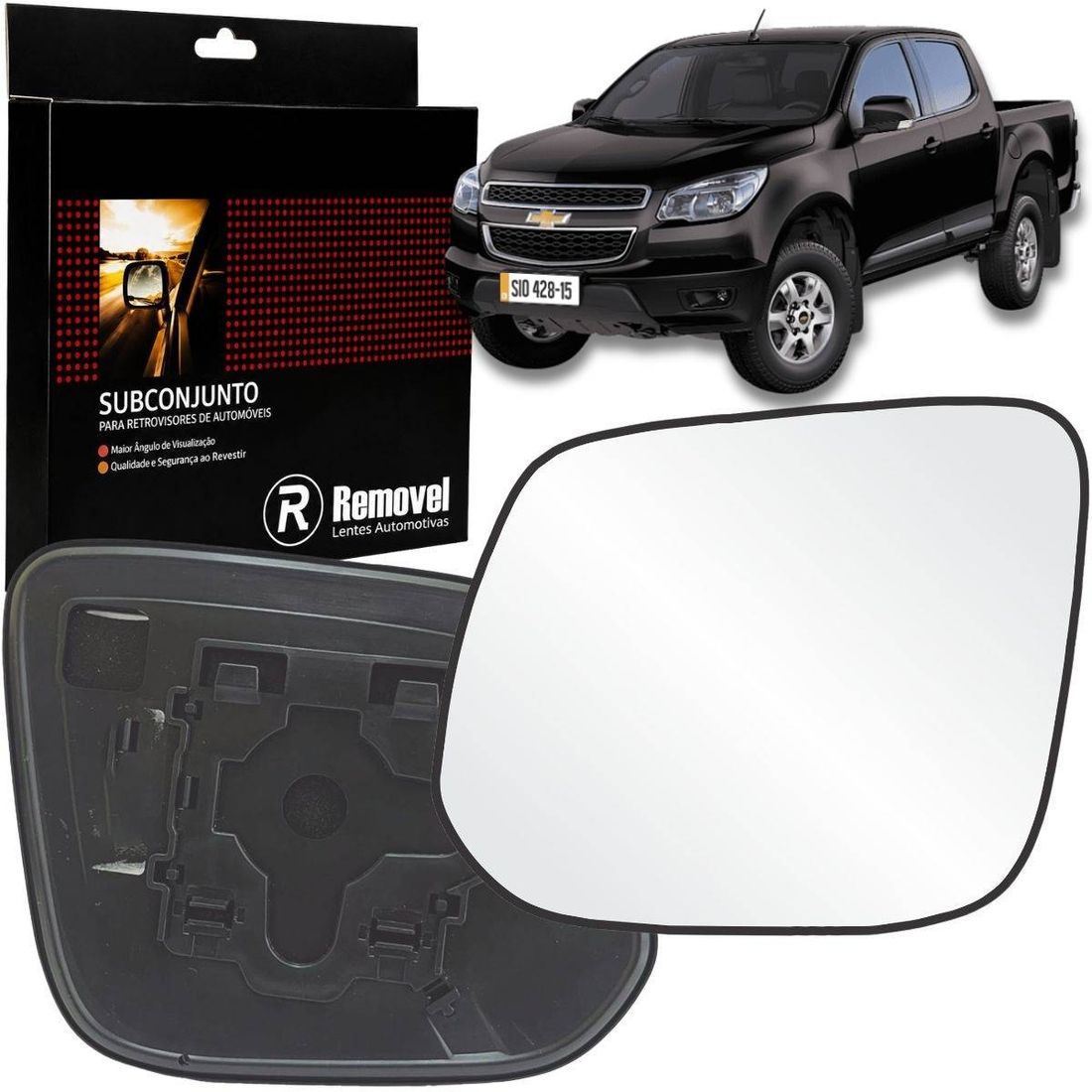 Lente Retrovisor Esquerdo GM S10 2012 Em Diante