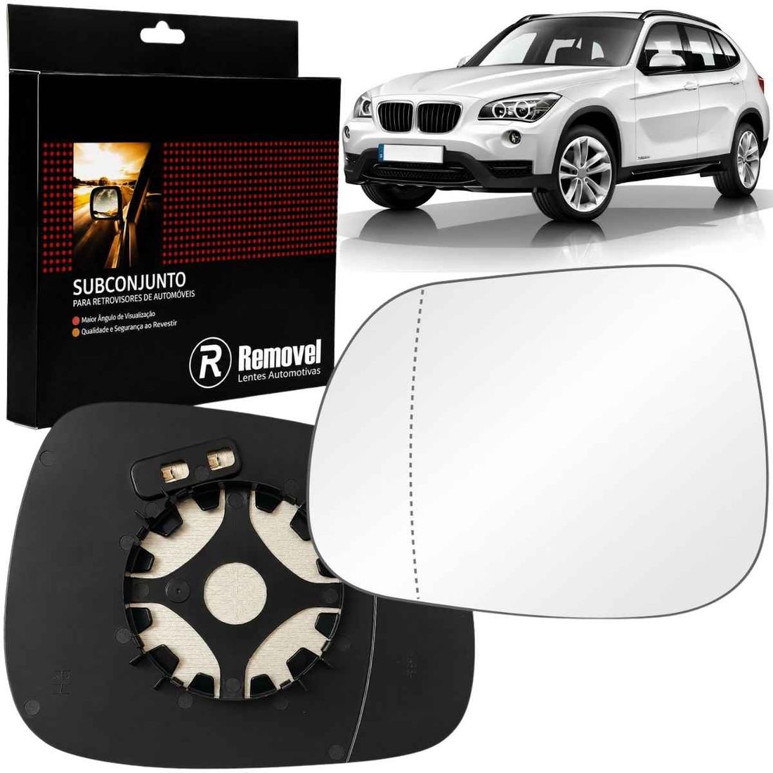 Lente Retrovisor Esquerdo BMW X1 G1 2010 A 2014 Térmico