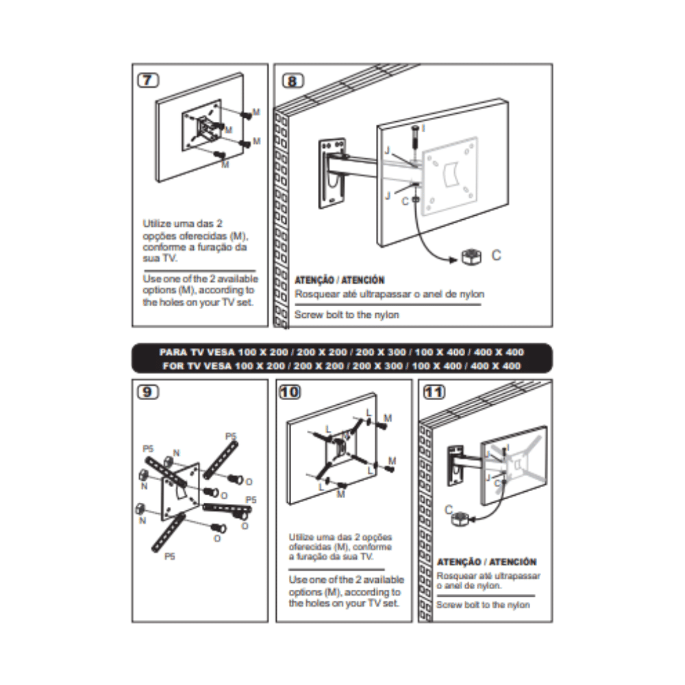 Suporte Para Tv Tri-articulado Lcd Led 10 a 56 Polegadas