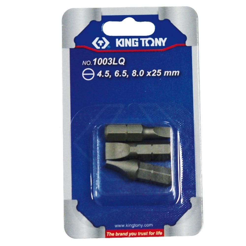 Jogo Bits Fenda 25mm Encaixe 1/4" 3pçs 1003LQ King Tony Jogo Bits Fenda 25mm Encaixe 1/4" 3pçs 1003LQ King Tony