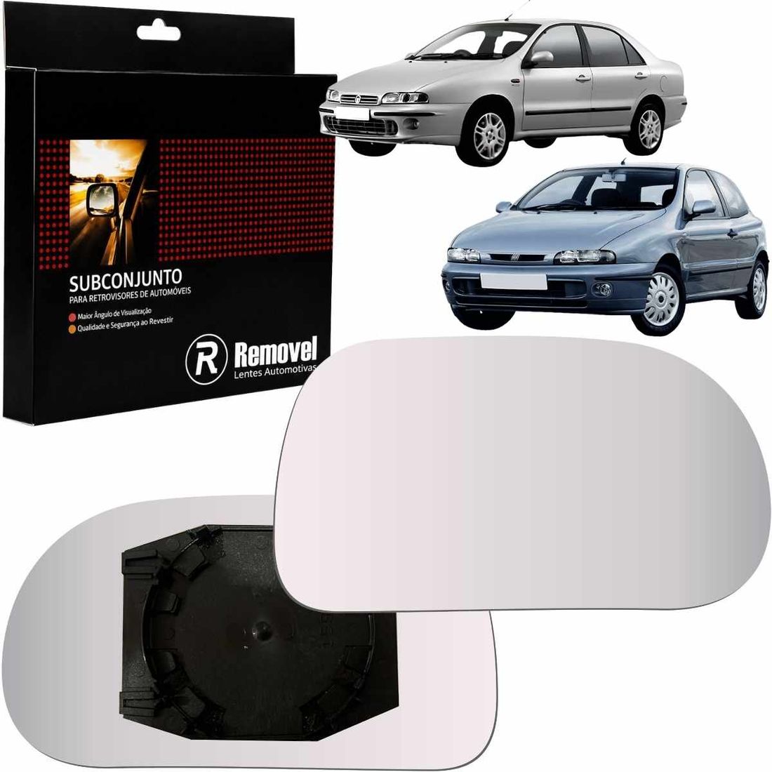 Lente Retrovisor Direito Fiat Marea 1998 A 2008 Brava 1998 A 2003