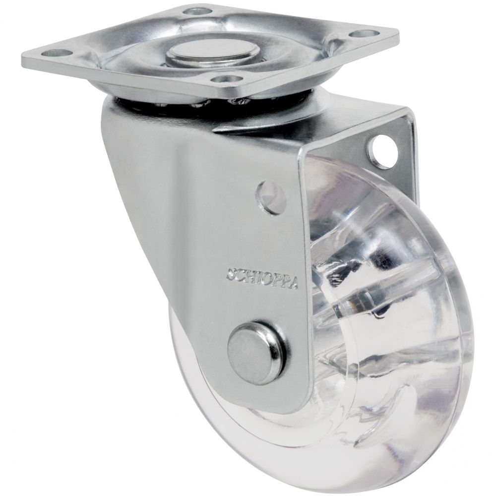 Rodizio Giratório Com Placa Rodas De Gel 2 X 7/8"