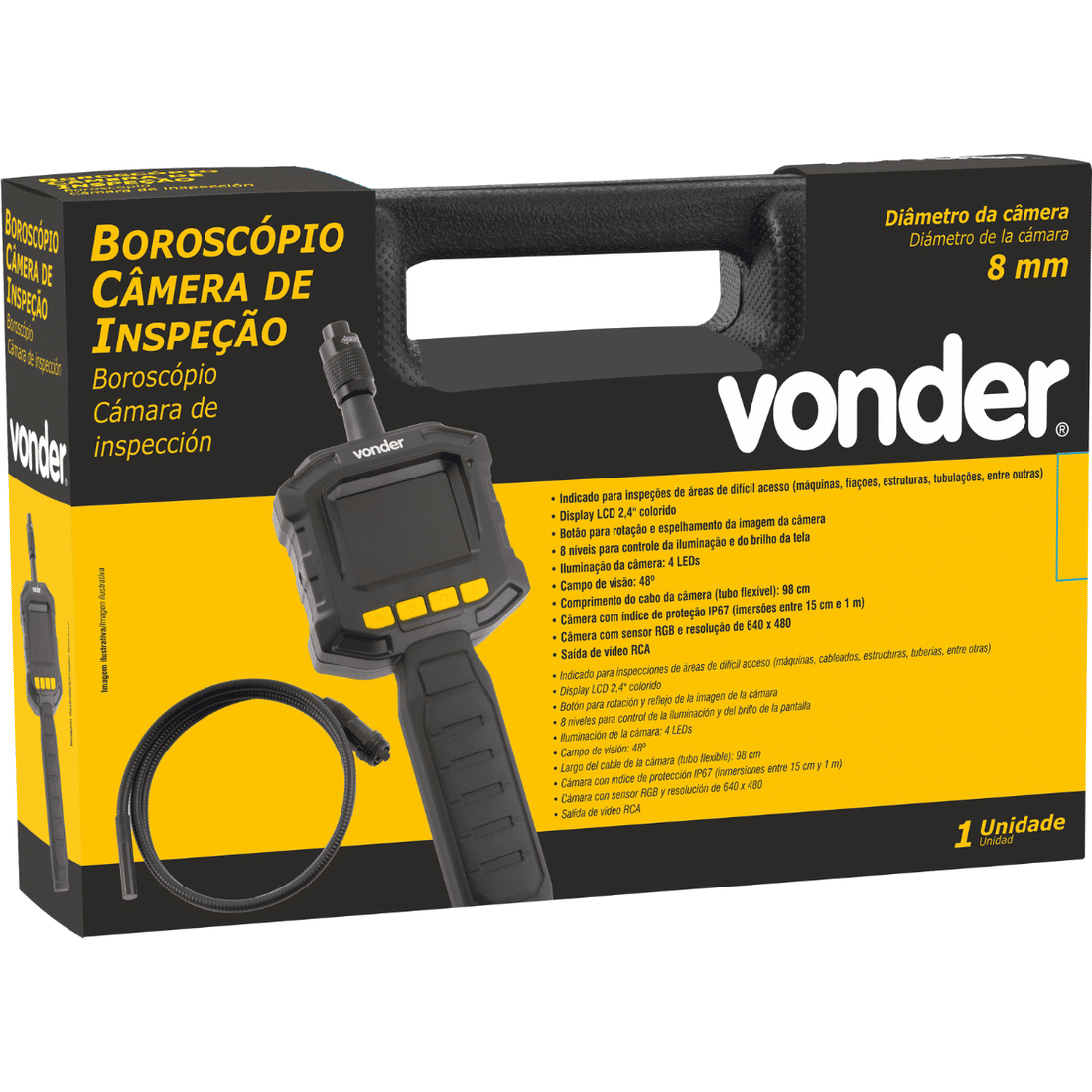 Camera de Inspeção 8mm Vonder Boroscópio