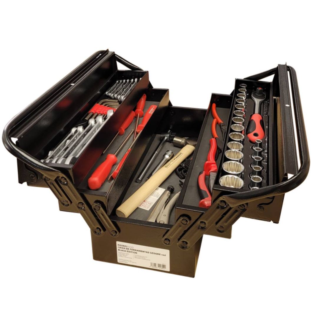Caixa 5 Gavetas Gedore RED Preta Com 64 Ferramentas