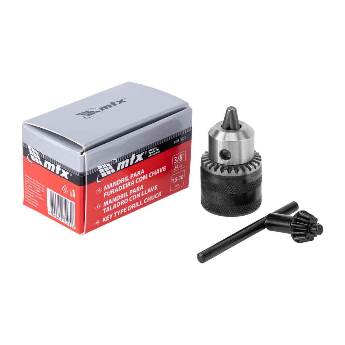 Mandril MTX 3/8" (10mm) Com Rosca 3/8" Mandril MTX 3/8" (10mm) Com Rosca 3/8"