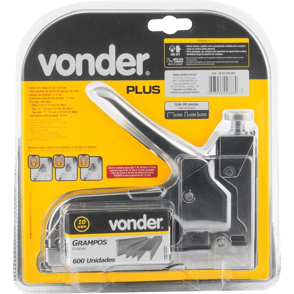 Grampeador Pinador Plus Vonder 2898200000