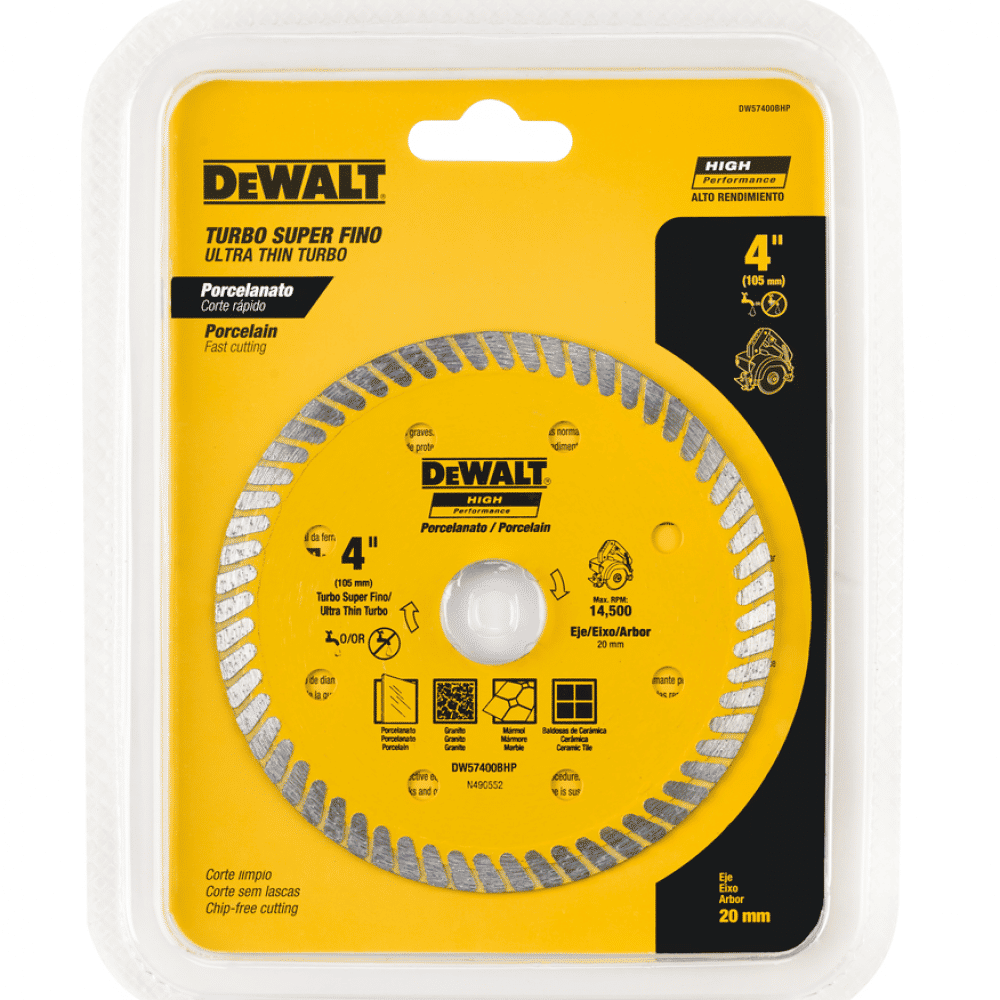 Disco Diamantado Corte Porcelanato DeWalt DW57400BHP 4" (105mm)