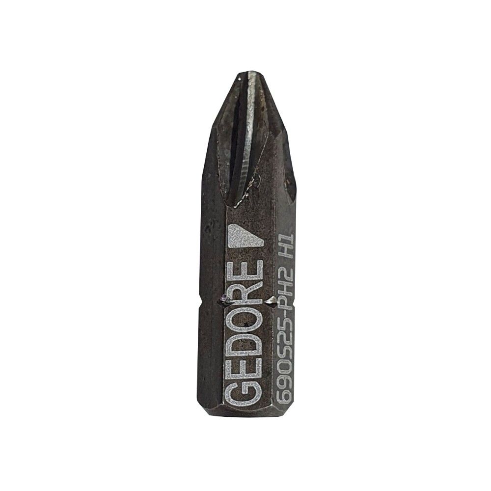 Bits/Ponteira Gedore de Fenda Cruzada (Phillips) 1/4" x 25mm G 690S25-PH2