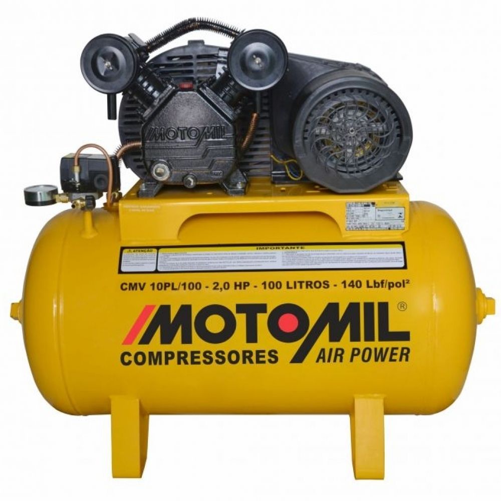 Compressor Air Power 10Pés 100L 2Cv Monofásico Motomil