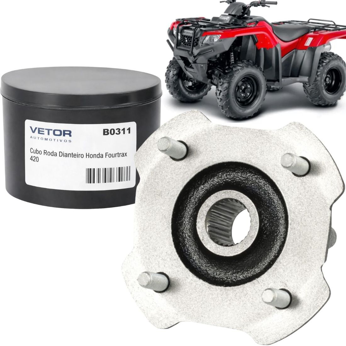 Cubo Roda Dianteira Quadriciclo Honda Fourtrax 420 Após 2014