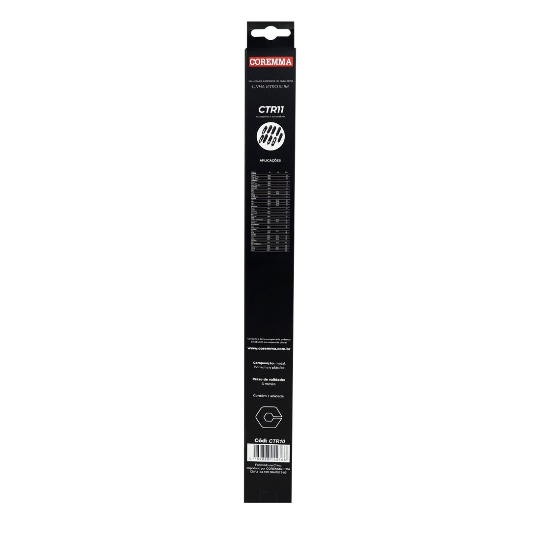 Palheta Limpador Vidro Traseiro Vitro Slim Coremma CTR11
