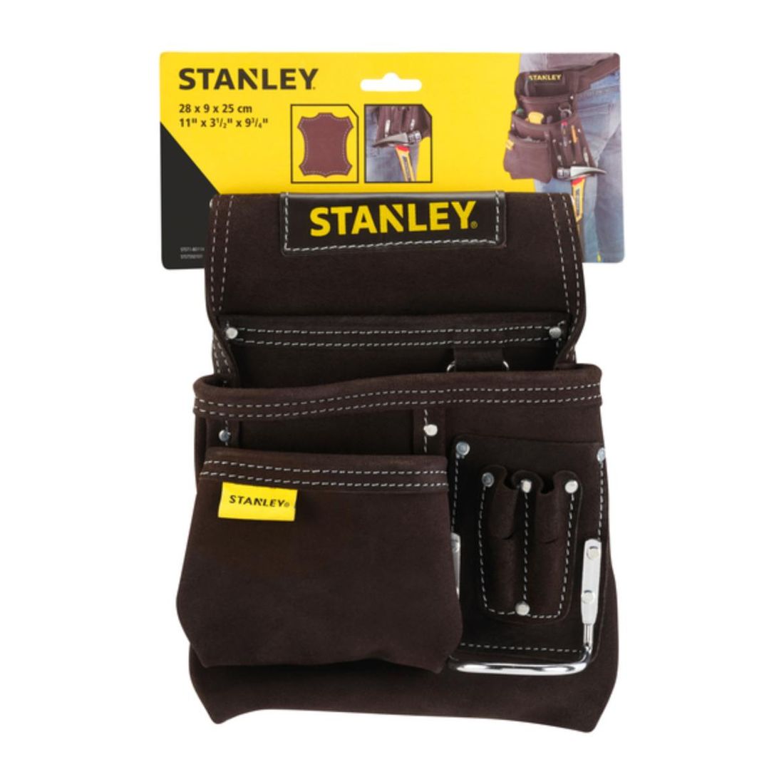 Porta Ferramentas Stanley em Couro Com 6 Bolsos