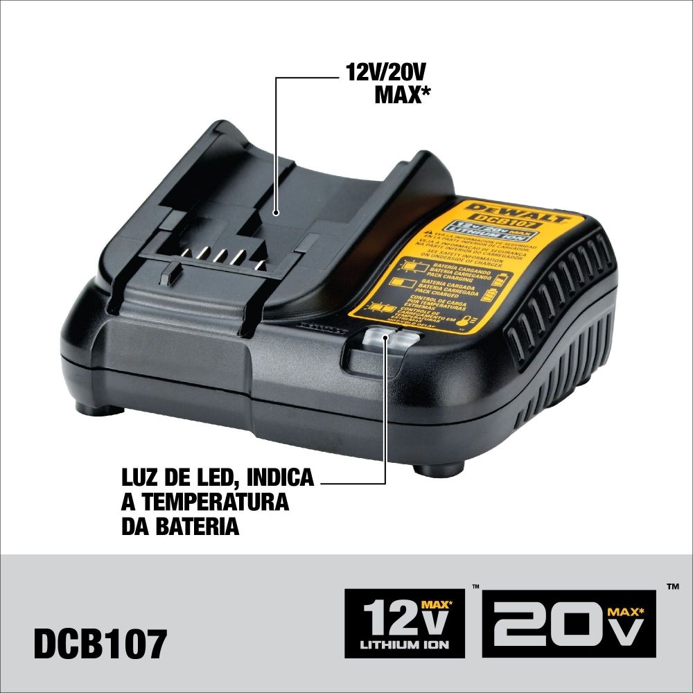 Combo DeWalt DCK222D2T-BR Parafusadeira/Furadeira Impacto + Parafusadeira Impacto 20V Combo DeWalt DCK222D2T-BR Parafusadeira/Furadeira Impacto + Parafusadeira Impacto 20V