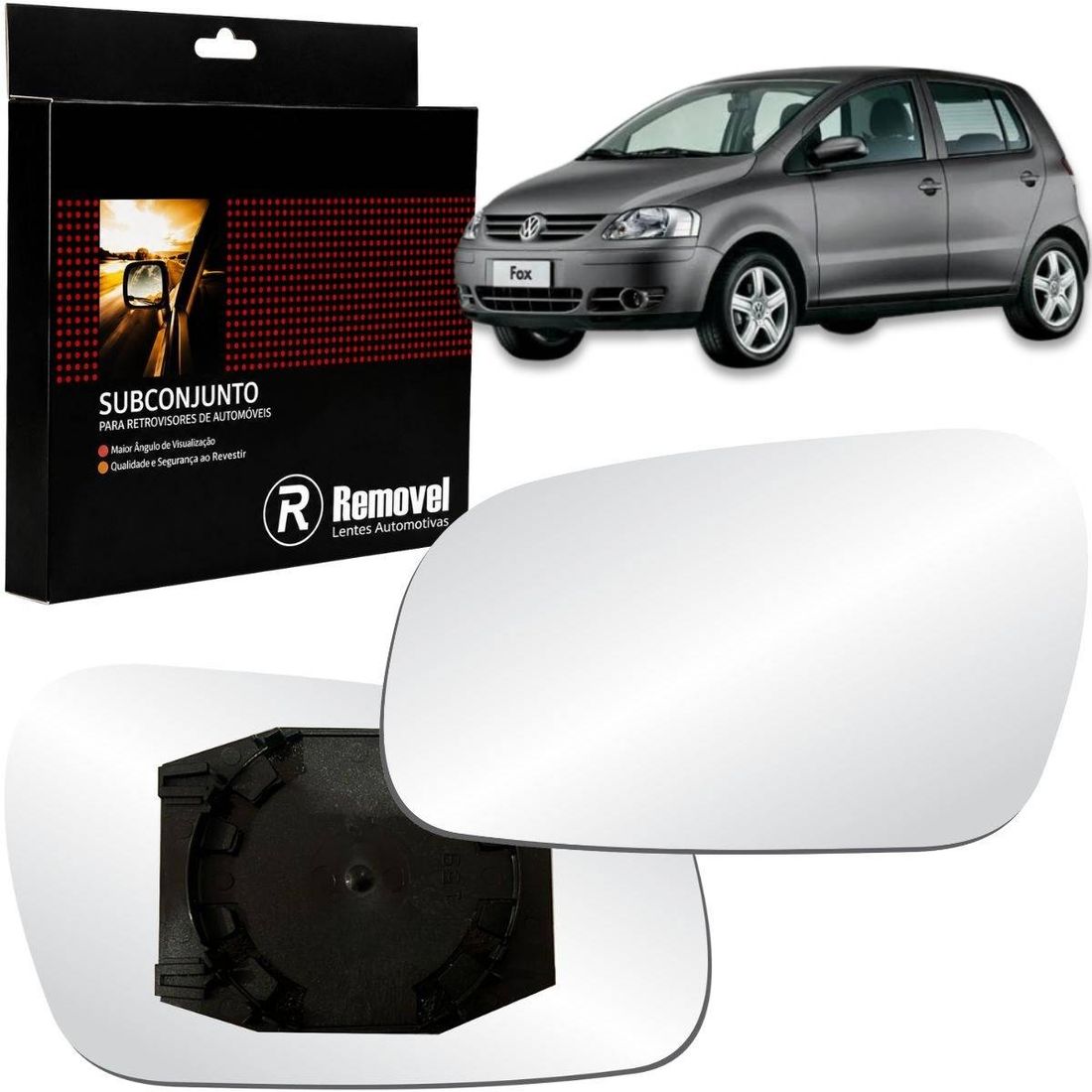 Lente Retrovisor Esquerdo VW Fox 2003 A 2009