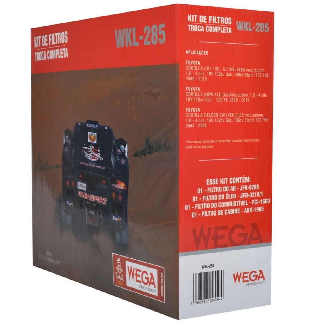 Kit Filtros Toyota Corolla 1.8 08/15 1.6 08/10 WKL285 Wega
