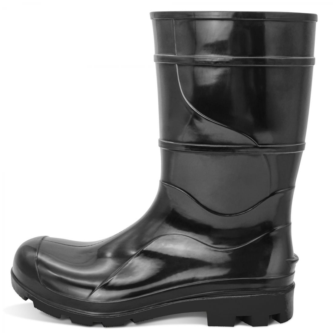 Bota PVC Preta Cano 28cm Sem Forro Tamanho 37 Cartom