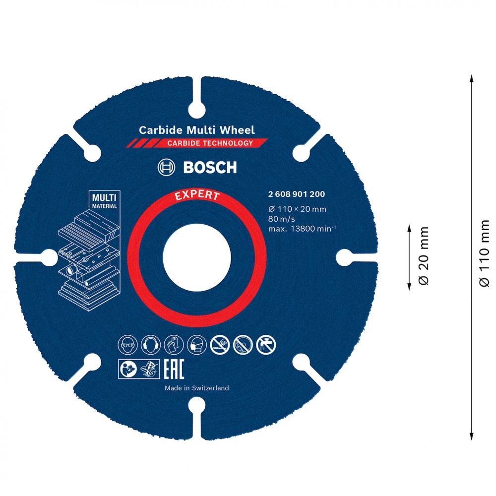 Disco de Corte Madeira Para Serra Mármore MultiWheel Bosch 110mm