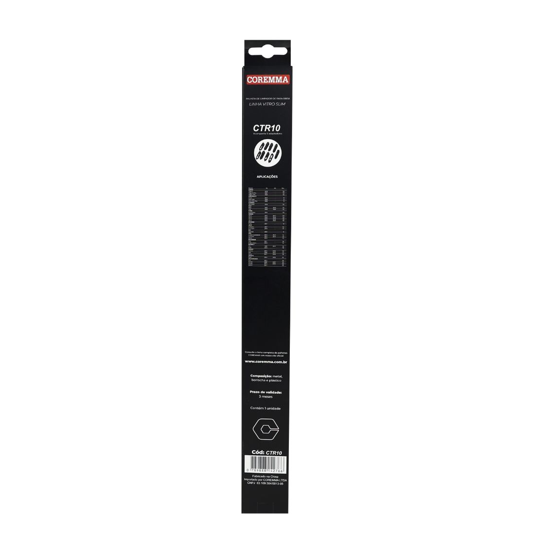 Palheta Limpador Vidro Traseiro Vitro Slim Coremma CTR10