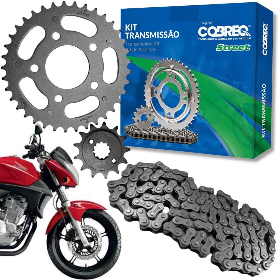 Kit Relação Cobreq Sem Retentor Honda CB300R 2009 A 2015 Kit Relação Cobreq Sem Retentor Honda CB300R 2009 A 2015