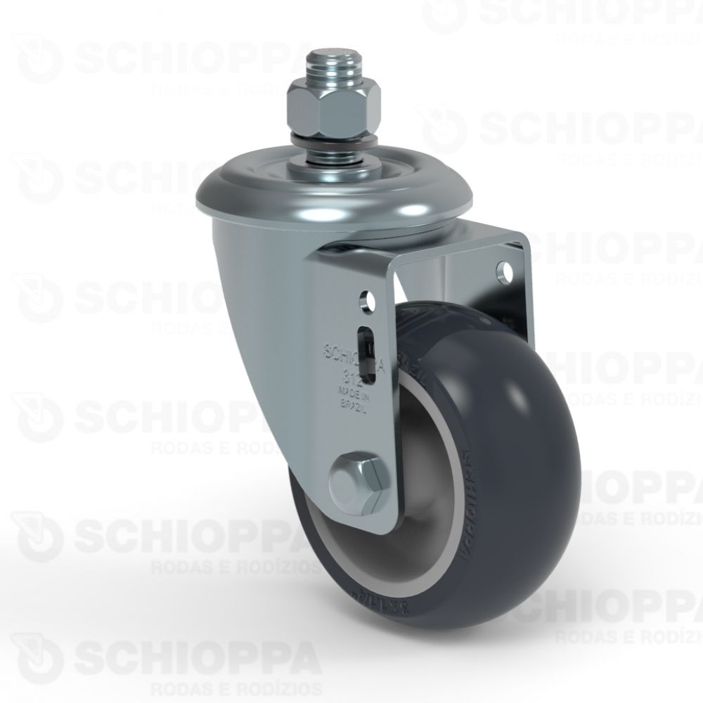 Rodízio Giratório C/Rosca 1/2" 3" x 1.1/4" GLE 312 BP Schioppa
