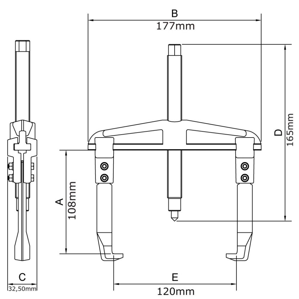 Sacador de Polias com Garras Deslizantes 120mm Tramontina PRO 44025/012 Sacador de Polias com Garras Deslizantes 120mm Tramontina PRO 44025/012
