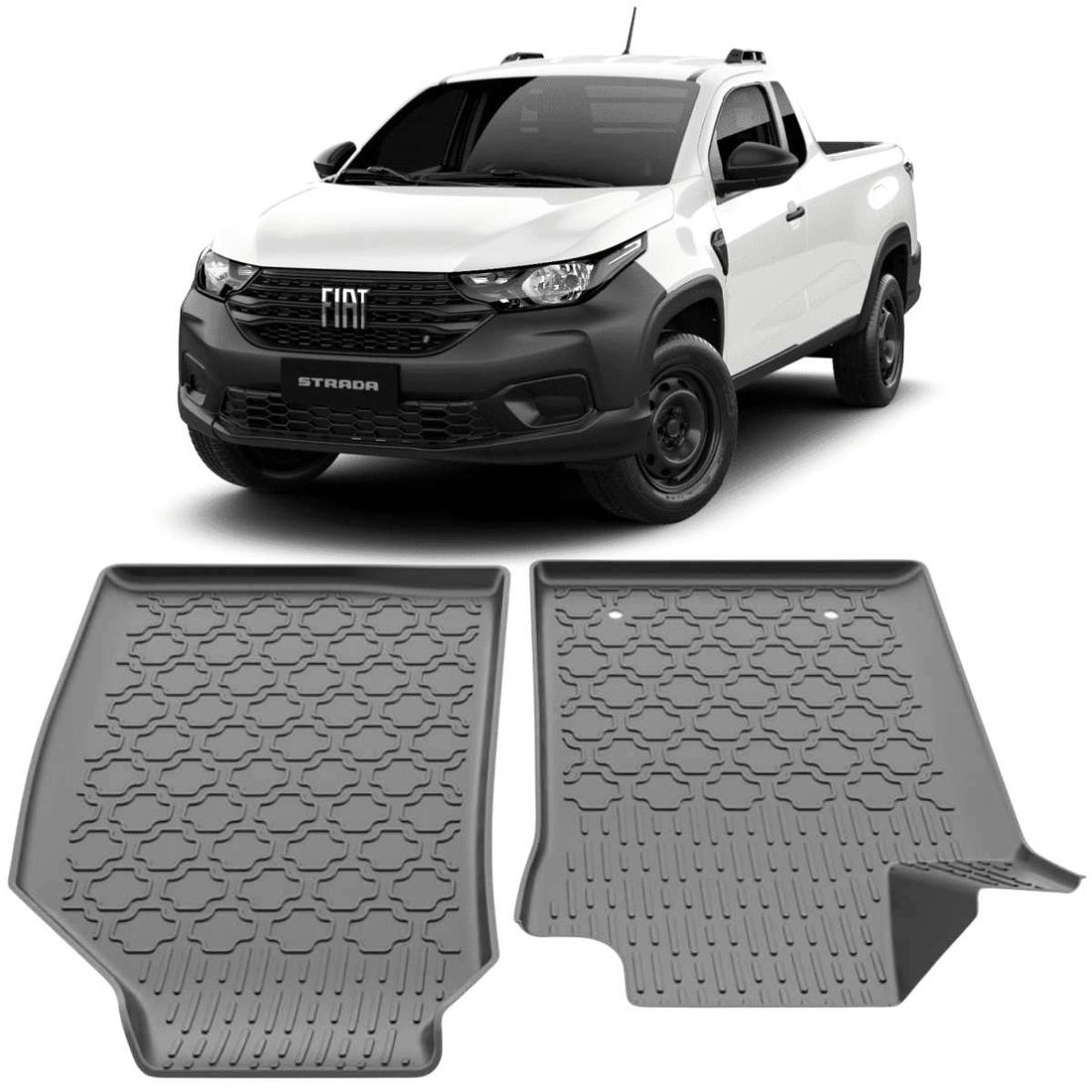 Conjunto Tapete Bandeja Fiat Strada 2 Portas Após 2020