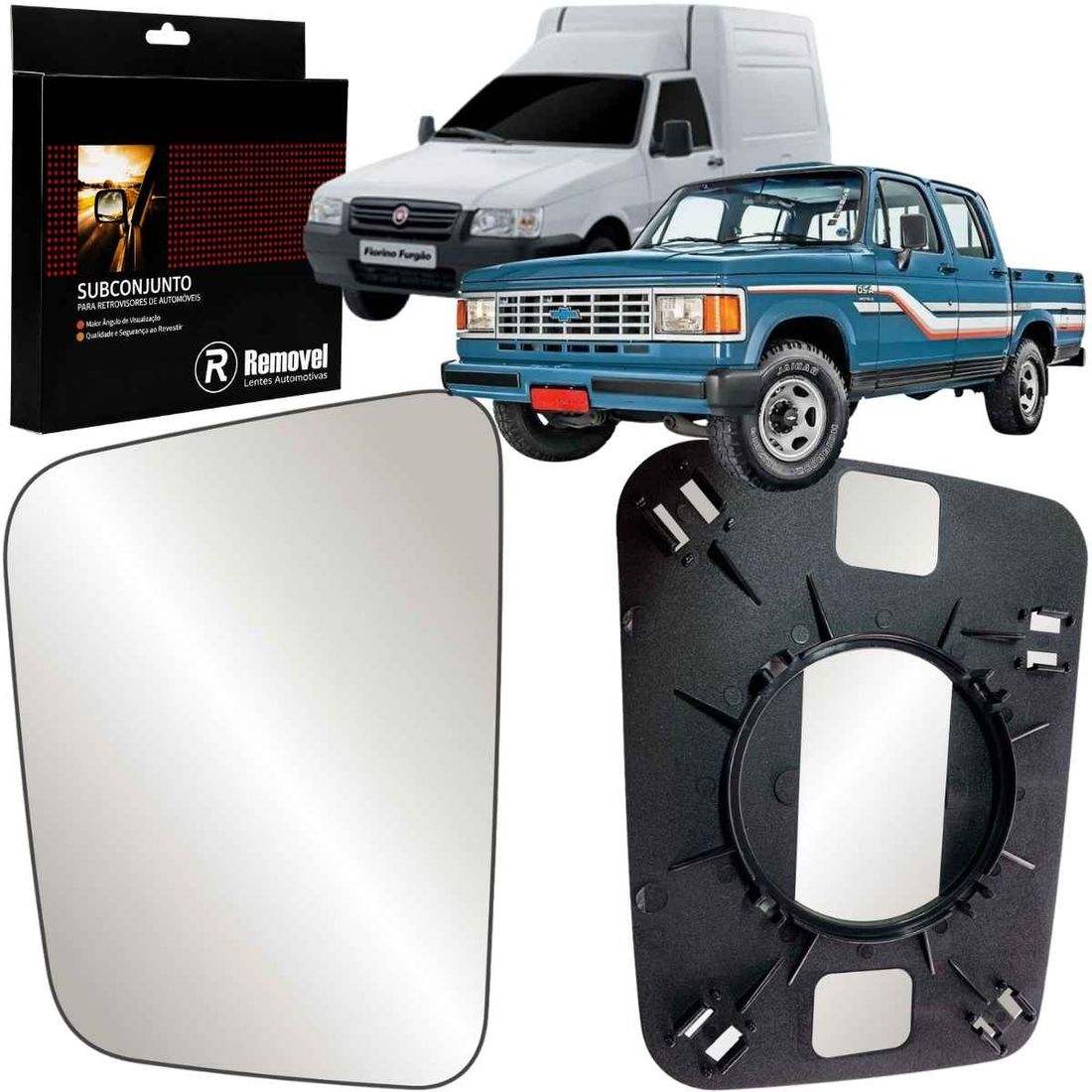 Lente Retrovisor Direito Fiat Fiorino 1998 A 2011 GM D20 1985/1996