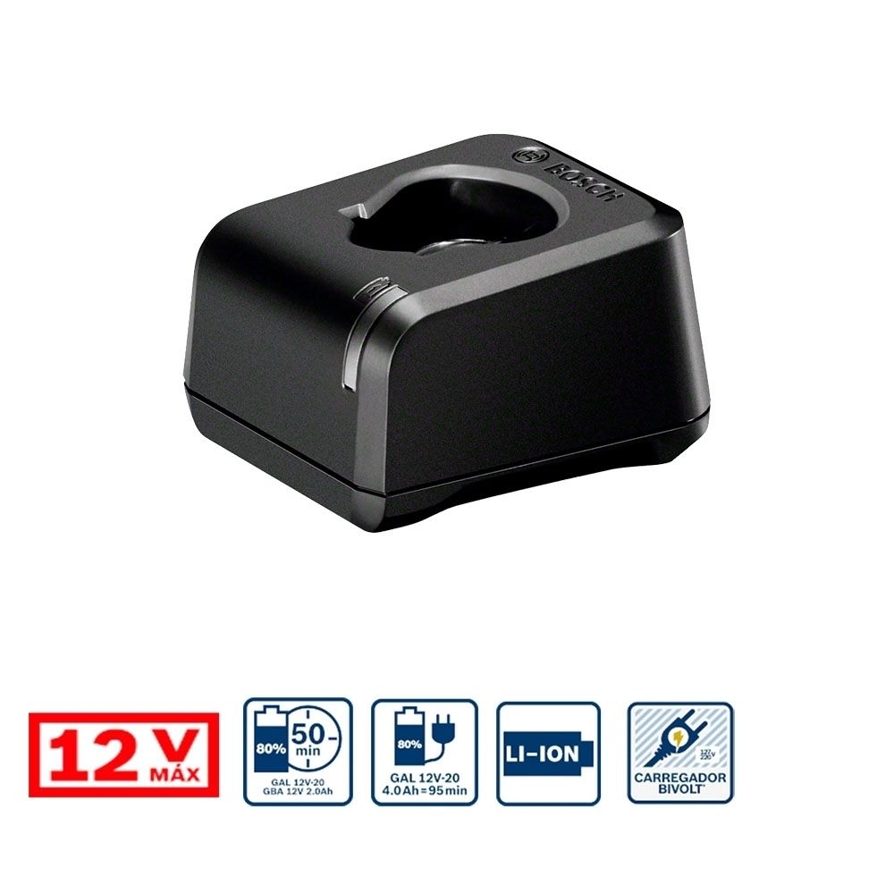Carregador de Baterias 12V Bosch GAL 12V-20 BIVOLT Carregador de Baterias 12V Bosch GAL 12V-20 BIVOLT