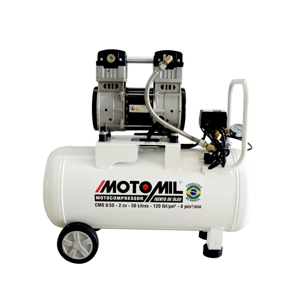 Motocompressor Odontológico 8 Pés 50L 120PSI 2Cv Motomil CMO 8/50BR