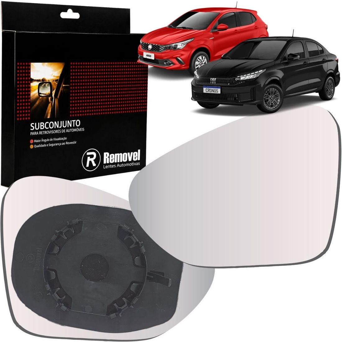 Lente Retrovisor Esquerdo Fiat Argo Cronos Após 2017 SB047