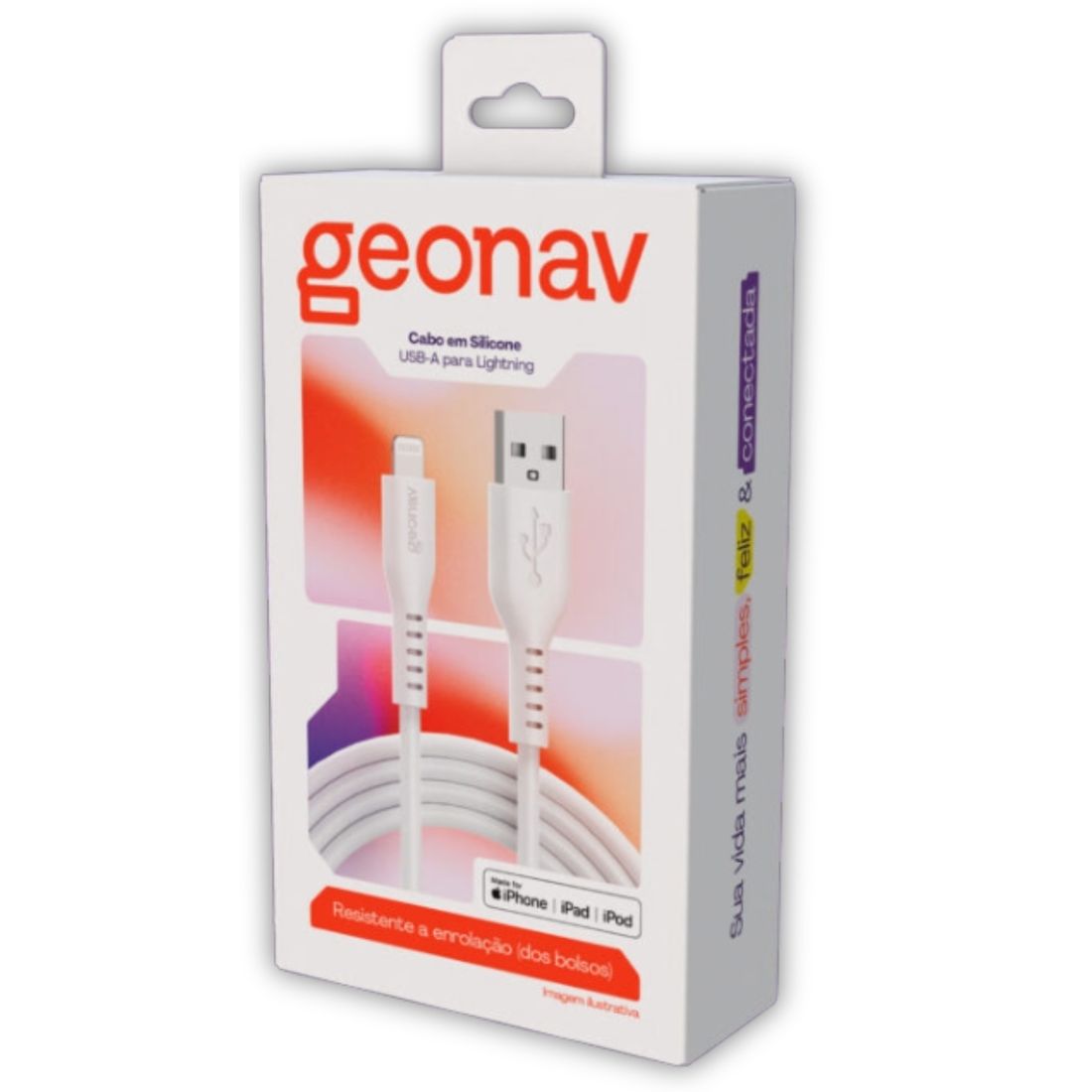 Cabo USB-A para Lightning 1,5m Branco Geonav Cabo USB-A para Lightning 1,5m Branco Geonav