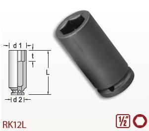 Soquete Sextavado Impacto Longo Gedore RED 24mm Encaixe 1/2