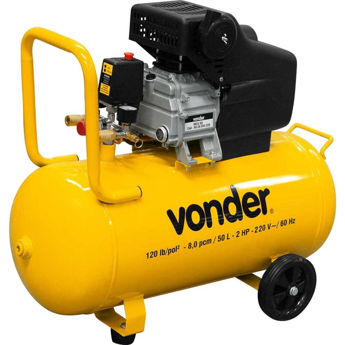 Motocompressor Vonder 8 Pés 50L 120PSI 2Cv Monofásico